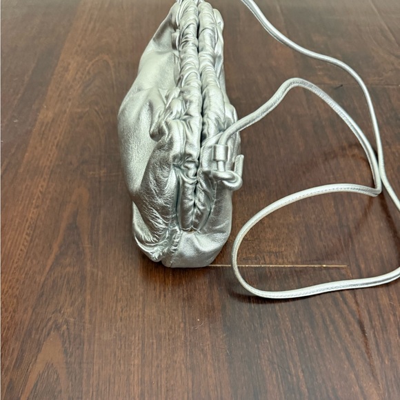 Like New Mansur Gavriel Mini Cloud Leather Clutch in Metallic Silver - Picture 12 of 17